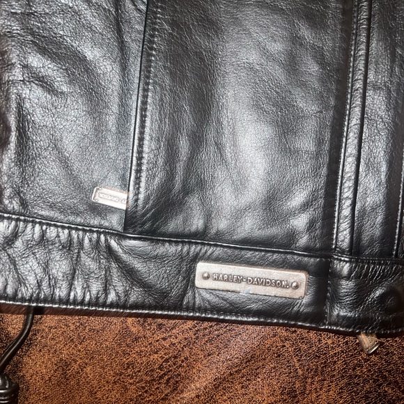 Harley-Davidson RN 103819 vintage Black Leather Women's vest M - Picture 8 of 11